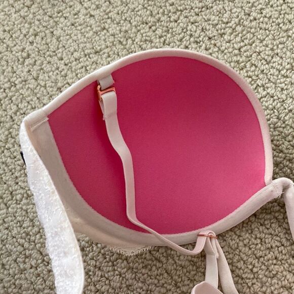 NEW Victoria’s Secret PINK Date Plunge Push Up Multi-Way Bra White Lace 32C NWT - Picture 11 of 11